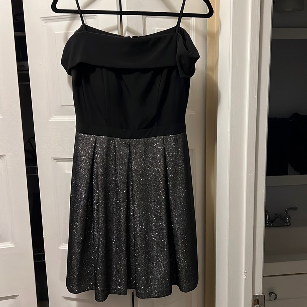 Cold shoulder glitter mini skater dress